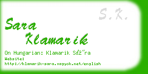 sara klamarik business card